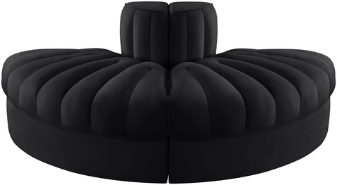 Talia Black Velvet Performance Fabric Upholstered Sofa, 2-Piece