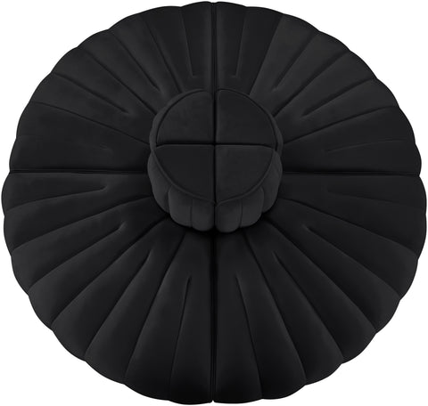 Talia Black Velvet Performance Fabric Upholstered Sofa, 4-Piece