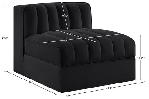 Talia Black Velvet Performance Fabric Upholstered Chair, 1 Piece
