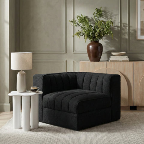 Talia Black Velvet Performance Fabric Upholstered Chair, 1 Piece (Style 2)