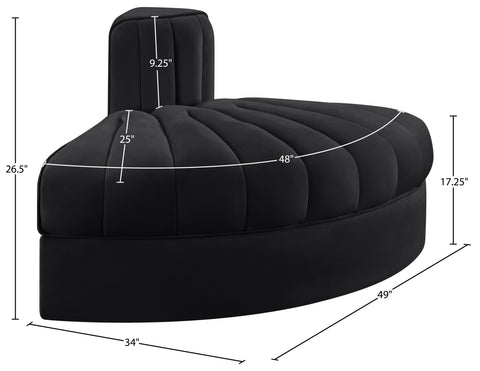 Talia Black Velvet Performance Fabric Upholstered Chair, 1 Piece (Style 3)