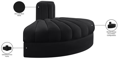 Talia Black Velvet Performance Fabric Upholstered Chair, 1 Piece (Style 3)