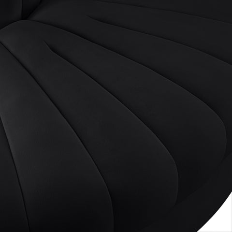 Talia Black Velvet Performance Fabric Upholstered Chair, 1 Piece (Style 3)