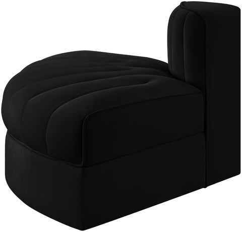 Talia Black Velvet Performance Fabric Upholstered Chair, 1 Piece (Style 3)