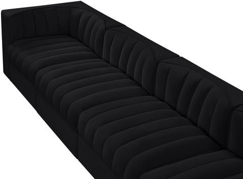Talia Black Velvet Performance Fabric Upholstered Sofa, 4-Piece (Style 3)