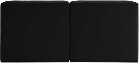Talia Black Velvet Performance Fabric Upholstered Loveseat, 2-Piece