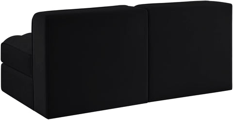Talia Black Velvet Performance Fabric Upholstered Loveseat, 2-Piece