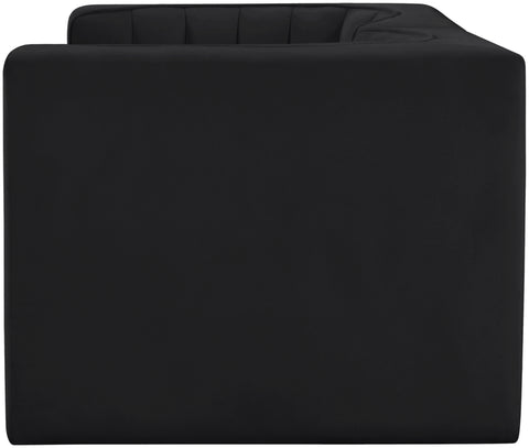 Talia Black Velvet Performance Fabric Upholstered Loveseat, 2-Piece (Style 2)