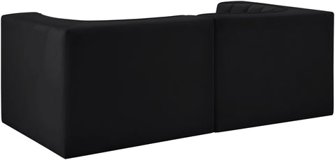 Talia Black Velvet Performance Fabric Upholstered Loveseat, 2-Piece (Style 2)