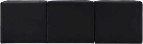 Talia Black Velvet Performance Fabric Upholstered Sofa, 3-Piece