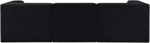 Talia Black Velvet Performance Fabric Upholstered Sofa, 3-Piece (Style 2)