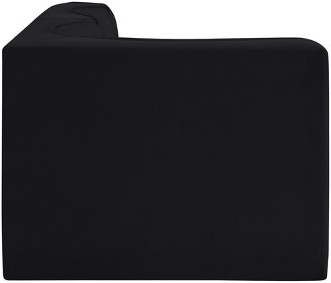 Talia Black Velvet Performance Fabric Upholstered Sectional, 3-Piece