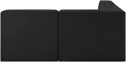 Talia Black Velvet Performance Fabric Upholstered Sectional, 4-Piece