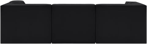 Talia Black Velvet Performance Fabric Upholstered Sectional, 4-Piece (Style 3)