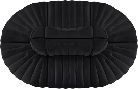 Talia Black Velvet Performance Fabric Upholstered Sectional, 6-Piece (Style 3)