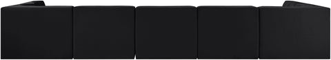Talia Black Velvet Performance Fabric Upholstered Sectional, 7-Piece (Style 2)