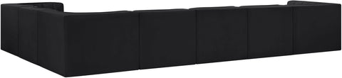 Talia Black Velvet Performance Fabric Upholstered Sectional, 7-Piece (Style 3)
