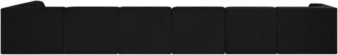 Talia Black Velvet Performance Fabric Upholstered Sectional, 7-Piece (Style 4)