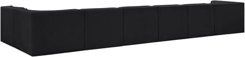 Talia Black Velvet Performance Fabric Upholstered Sectional, 7-Piece (Style 4)
