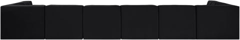 Talia Black Velvet Performance Fabric Upholstered Sectional, 8-Piece