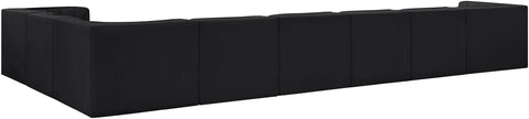 Talia Black Velvet Performance Fabric Upholstered Sectional, 8-Piece (Style 3)