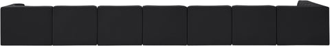 Talia Black Velvet Performance Fabric Upholstered Sectional, 8-Piece (Style 4)