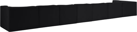 Talia Black Velvet Performance Fabric Upholstered Sectional, 8-Piece (Style 4)