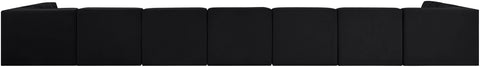 Talia Black Velvet Performance Fabric Upholstered Sectional, 9-Piece
