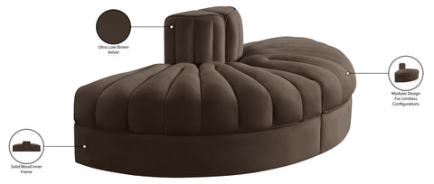 Talia Brown Velvet Performance Fabric Upholstered Sofa, 2-Piece