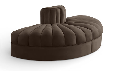 Talia Brown Velvet Performance Fabric Upholstered Sofa, 2-Piece