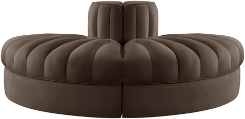 Talia Brown Velvet Performance Fabric Upholstered Sofa, 2-Piece