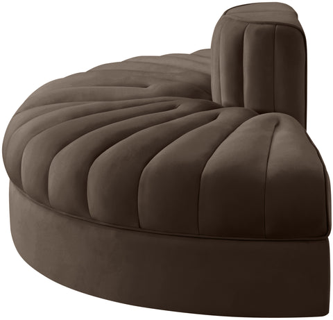 Talia Brown Velvet Performance Fabric Upholstered Sofa, 2-Piece