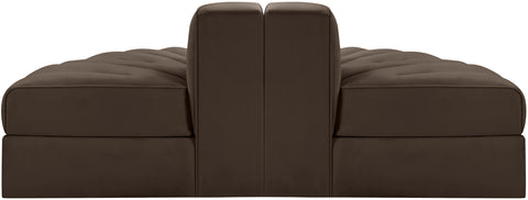 Talia Brown Velvet Performance Fabric Upholstered Sofa, 2-Piece