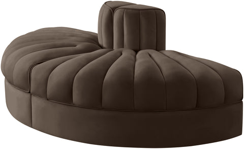Talia Brown Velvet Performance Fabric Upholstered Sofa, 2-Piece