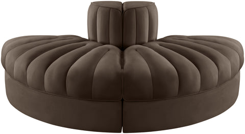 Talia Brown Velvet Performance Fabric Upholstered Sofa, 2-Piece