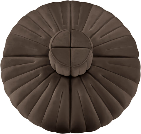 Talia Brown Velvet Performance Fabric Upholstered Sofa, 4-Piece