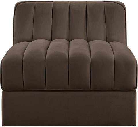 Talia Brown Velvet Performance Fabric Upholstered Chair, 1 Piece