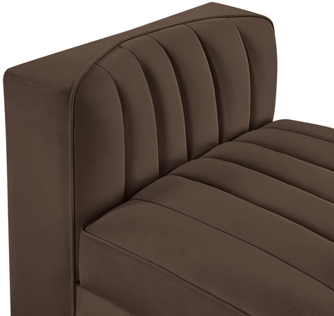 Talia Brown Velvet Performance Fabric Upholstered Chair, 1 Piece