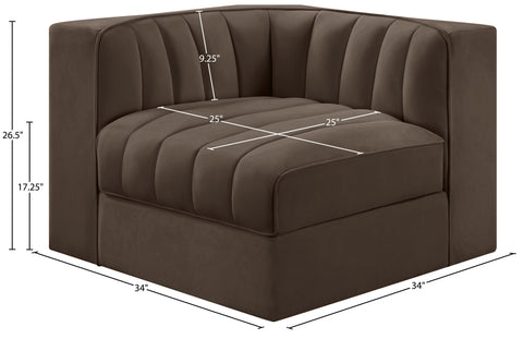 Talia Brown Velvet Performance Fabric Upholstered Chair, 1 Piece (Style 2)