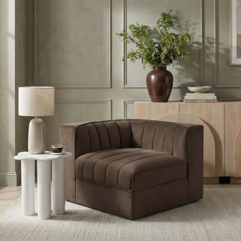 Talia Brown Velvet Performance Fabric Upholstered Chair, 1 Piece (Style 2)