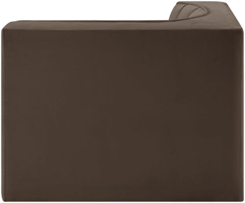 Talia Brown Velvet Performance Fabric Upholstered Chair, 1 Piece (Style 2)