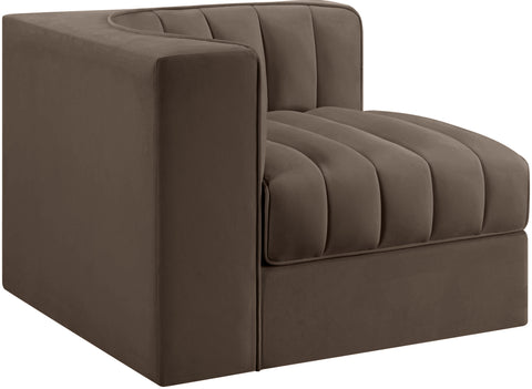 Talia Brown Velvet Performance Fabric Upholstered Chair, 1 Piece (Style 2)