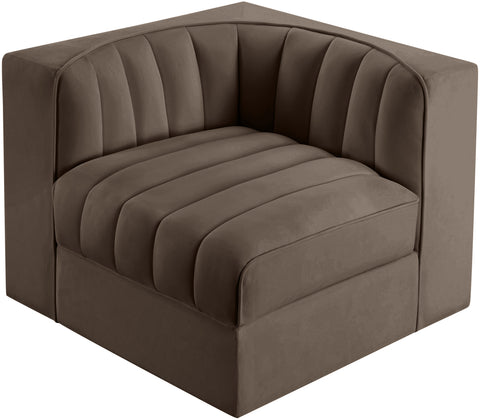 Talia Brown Velvet Performance Fabric Upholstered Chair, 1 Piece (Style 2)