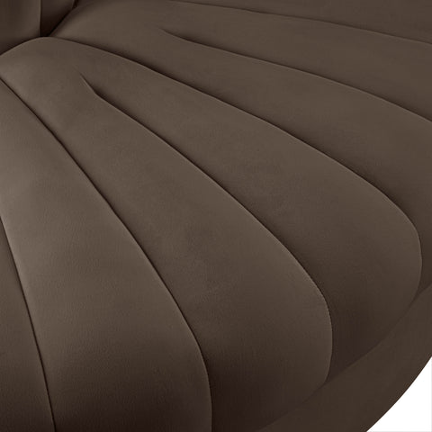 Talia Brown Velvet Performance Fabric Upholstered Chair, 1 Piece (Style 3)