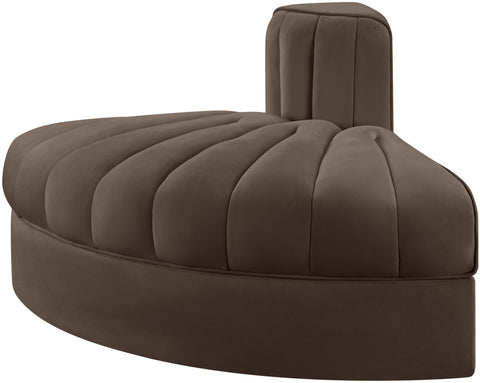 Talia Brown Velvet Performance Fabric Upholstered Chair, 1 Piece (Style 3)