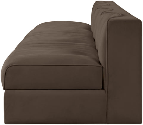 Talia Brown Velvet Performance Fabric Upholstered Sofa, 4-Piece (Style 2)