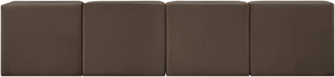 Talia Brown Velvet Performance Fabric Upholstered Sofa, 4-Piece (Style 2)
