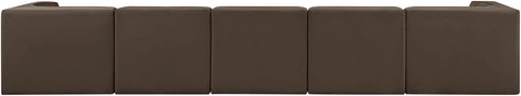 Talia Brown Velvet Performance Fabric Upholstered Sofa, 5-Piece