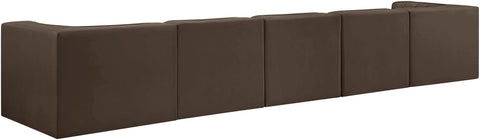 Talia Brown Velvet Performance Fabric Upholstered Sofa, 5-Piece