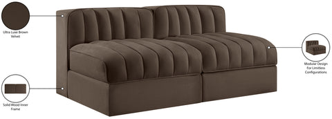 Talia Brown Velvet Performance Fabric Upholstered Loveseat, 2-Piece